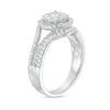 Thumbnail Image 2 of 1.00 CT. T.W. Composite Diamond Double Frame Split Shank Engagement Ring in 14K White Gold