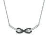 0.29 CT. T.W. Enhanced Black and White Diamond Sideways Infinity Curved Bar Necklace in Sterling Silver - 16.75"