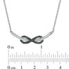 0.29 CT. T.W. Enhanced Black and White Diamond Sideways Infinity Curved Bar Necklace in Sterling Silver - 16.75"