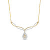 0.29 CT. T.W. Diamond Twist Chevron with Teardrop Necklace in 10K Gold - 16.75"