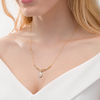 0.29 CT. T.W. Diamond Twist Chevron with Teardrop Necklace in 10K Gold - 16.75"