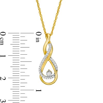 0.085 CT. T.W. Diamond Twist Infinity Pendant in 10K Gold