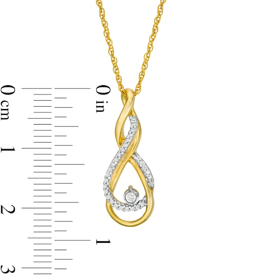 0.085 CT. T.W. Diamond Twist Infinity Pendant in 10K Gold