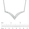 0.145 CT. T.W. Diamond Double Row "V" Necklace in Sterling Silver - 16.5"