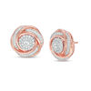Thumbnail Image 0 of 0.45 CT. T.W. Multi-Diamond Love Knot Stud Earrings in 10K Rose Gold