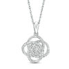 0.115 CT. T.W. Diamond Love Knot Pendant in Sterling Silver