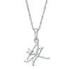 Thumbnail Image 0 of Diamond Accent Tilted Dragonfly Pendant in Sterling Silver