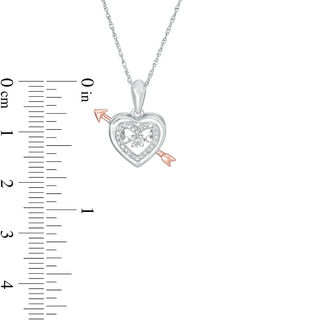 Unstoppable Love™ Diamond Accent Heart Frame with Arrow Pendant in Sterling Silver and 10K Rose Gold