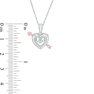 Unstoppable Love™ Diamond Accent Heart Frame with Arrow Pendant in Sterling Silver and 10K Rose Gold