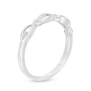 Diamond Accent Ichthys Stackable Ring in Sterling Silver