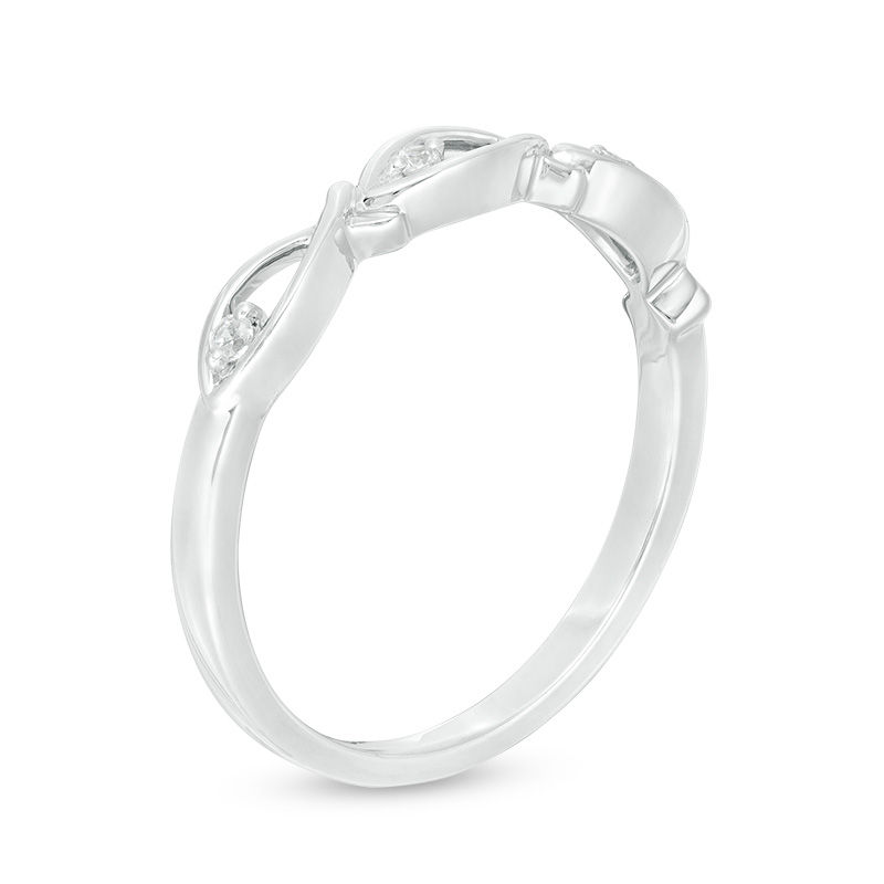 Diamond Accent Ichthys Stackable Ring in Sterling Silver|Peoples Jewellers