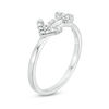 Diamond Accent Sideways Anchor Stackable Ring in Sterling Silver