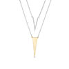 Thumbnail Image 0 of 0.086 CT. T.W. Diamond Elongated Triangle Layered Necklace in Sterling Silver and 10K Gold - 20"