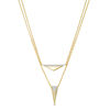 0.085 CT. T.W. Diamond Triangle Double Strand Necklace in 10K Gold - 20"