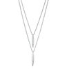 Thumbnail Image 1 of 0.115 CT. T.W. Diamond Linear Bar Double Strand Necklace in Sterling Silver - 20&quot;