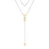 0.115 CT. T.W. Diamond Chevron and Triangle Double Strand "Y" Necklace in Sterling Silver and 10K Gold - 21.5"