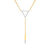 0.18 CT. T.W. Diamond Triangle Outline "Y" Necklace in 10K Gold - 19"