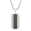 Thumbnail Image 1 of Men's Carbon Fiber Coin Stripe Dog Tag Pendant in Stainless Steel - 24&quot;