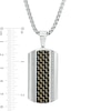 Thumbnail Image 1 of Men's Carbon Fiber Coin Stripe Dog Tag Pendant in Stainless Steel - 24"