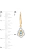 Pear-Shaped Swiss Blue Topaz and 0.18 CT. T.W. Diamond Scallop Frame Ornate Drop Earrings in 10K Gold