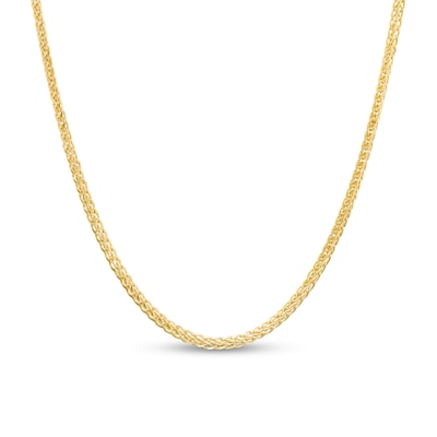 1.2mm Wheat Chain Necklace in Hollow 14K Gold - 18"