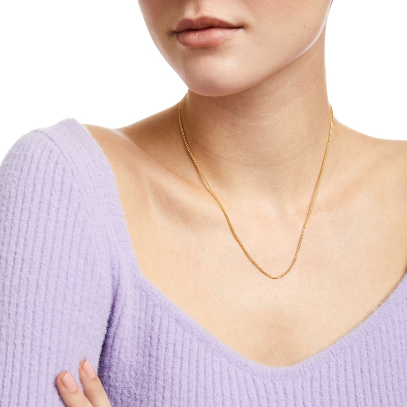 1.2mm Wheat Chain Necklace in Hollow 14K Gold - 18"|Peoples Jewellers