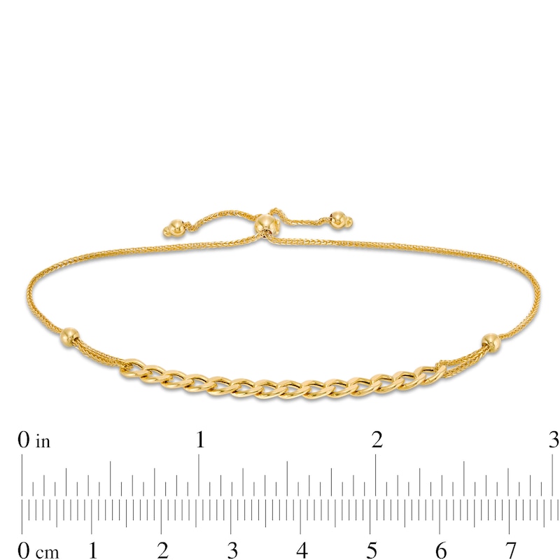 3.6mm Curb Chain Bolo Bracelet in 14K Gold - 9.25"|Peoples Jewellers