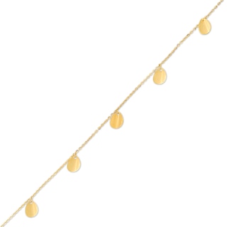 Flower Petal Station Bracelet in 14K Gold - 7.5"