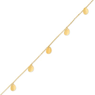 Flower Petal Station Bracelet in 14K Gold - 7.5"