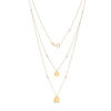 Thumbnail Image 1 of Flower Petal Off-Set Bead Station Double Strand Necklace in 14K Gold - 16.5"