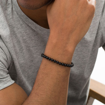 EFFY™ Collection Men's 6.0mm Onyx Bead Stretch Bracelet