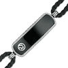 Thumbnail Image 0 of EFFY™ Collection Men's Rectangle Onyx Bar Rope Frame Panther Accent Looping Black Leather Bracelet in Sterling Silver