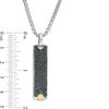 EFFY™ Collection Men's Black Spinel Panther Accent Dog Tag Pendant in Sterling Silver and 18K Gold - 22"