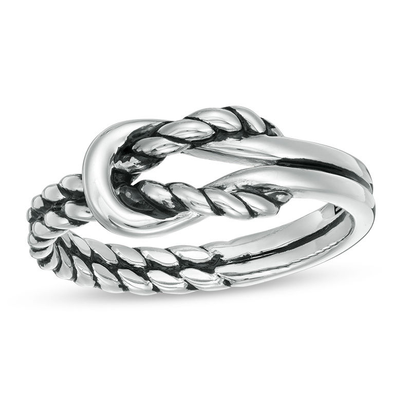 EFFY™ Collection Men's Loop Knot Rope and Double Row Ring in Sterling Silver|Peoples Jewellers