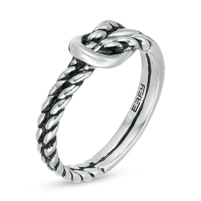 EFFY™ Collection Men's Loop Knot Rope and Double Row Ring in Sterling Silver|Peoples Jewellers