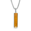 Thumbnail Image 1 of EFFY™ Collection Men's Rectangle Tiger's Eye Panther Accent Dog Tag Pendant in Sterling Silver and 18K Gold - 22&quot;