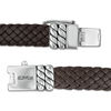 EFFY™ Collection Men's Rectangle Tiger's Eye Rope Accent Brown Leather Bracelet in Sterling Silver