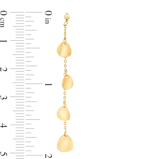 Flower Petal Station Chain Drop Earrings in 14K Gold