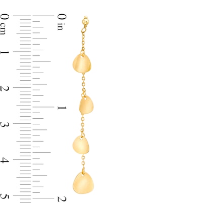 Flower Petal Station Chain Drop Earrings in 14K Gold