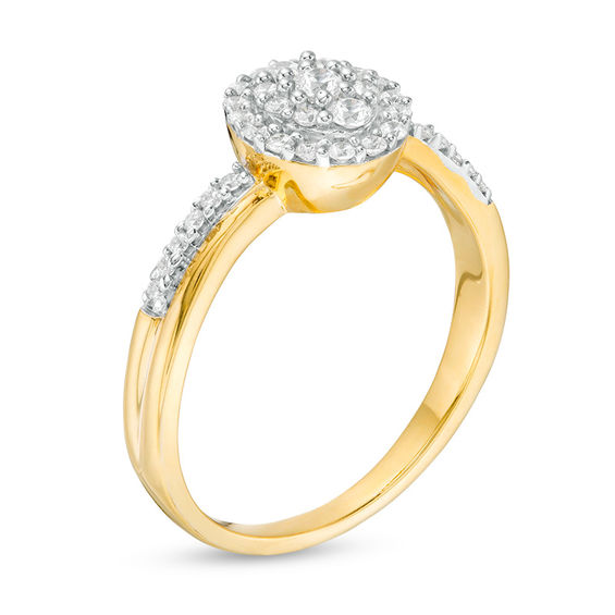 0.29 CT. T.W. Diamond Double Oval Frame Ring in 10K Gold