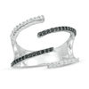 Thumbnail Image 0 of 0.29 CT. T.W. Enhanced Black and White Diamond Open Shank Wrap Ring in Sterling Silver