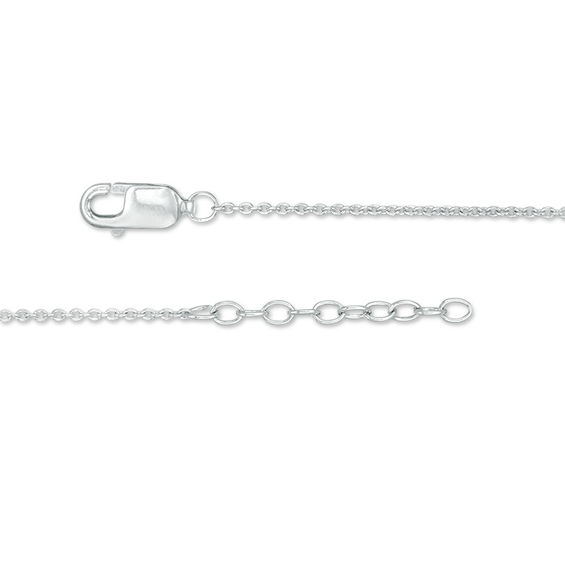 Diamond Accent Flip Flop Charm Anklet in Sterling Silver - 10"