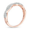 Thumbnail Image 2 of 0.147 CT. T.W. Diamond Twist Vintage-Style Band in 10K Rose Gold