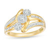 Thumbnail Image 1 of 0.23 CT. T.W. Composite Diamond Three Stone Bypass Ring in 10K Gold