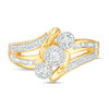 Thumbnail Image 4 of 0.23 CT. T.W. Composite Diamond Three Stone Bypass Ring in 10K Gold