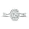 0.23 CT. T.W. Composite Diamond Oval Frame Ring in 10K White Gold