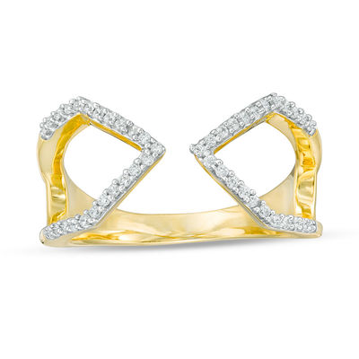 0.18 CT. T.W. Diamond Geometric Open Shank Ring in 10K Gold