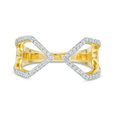 0.18 CT. T.W. Diamond Geometric Open Shank Ring in 10K Gold