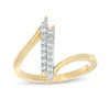 0.18 CT. T.W. Diamond Double Vertical Bar Bypass Ring in 10K Gold