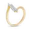 Thumbnail Image 2 of 0.18 CT. T.W. Diamond Double Vertical Bar Bypass Ring in 10K Gold